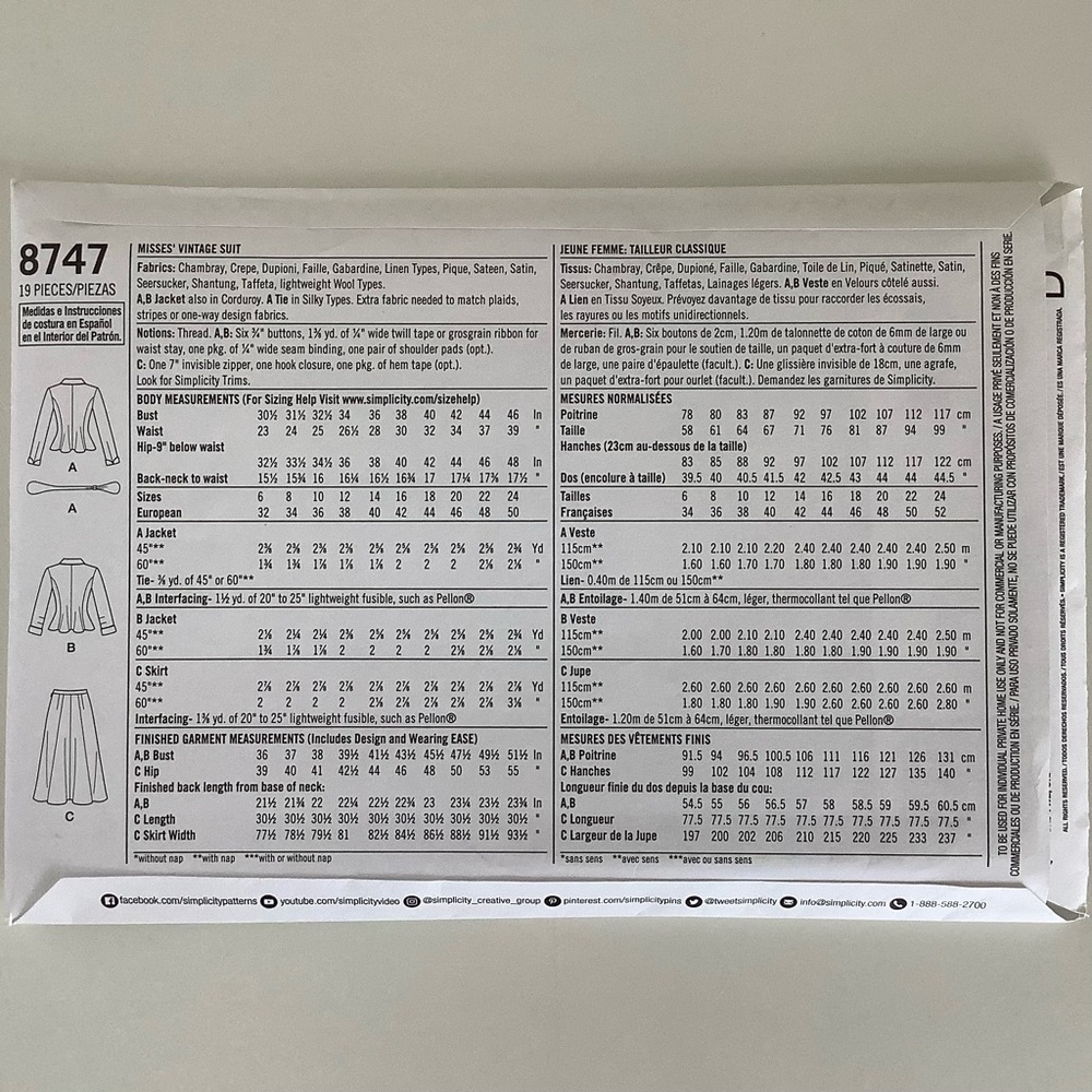 Simplicity 8747 Sewing Pattern - Picture 5 of 5